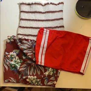 BUNDLE of three tube tops